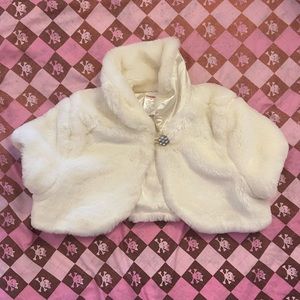 Gymboree White Fluffy Short Vest